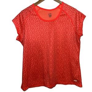 Champion Cap Sleeve Boxy Fit Highlighter Orange Pink Duo Dry XL Workout Top